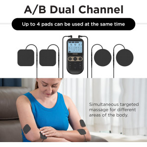 4-in-1 TENS EMS Muscle Stimulator | Dual Channel Pain Relief Device