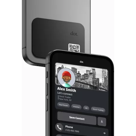 dot. Thin - Carte de visite numérique compatible iPhone & Android (Noir)