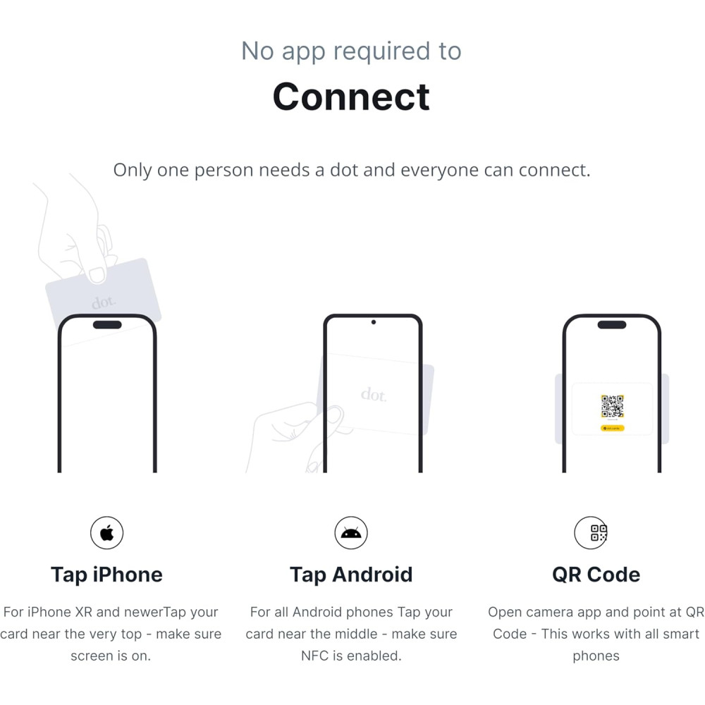 Dot.Card Metal Digital Business Card – Tap Compatible w/ iPhone & Android