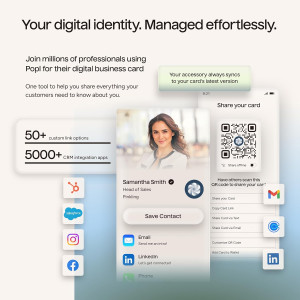 Popl Smart NFC Business Card - Custom Digital Card for iPhone & Android