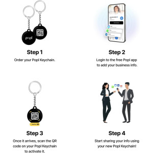 Popl Keychain Digital Business Card – Share Contacts, Social & Payments