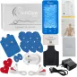 Tens Unit Plus 24 - Appareil de Massage Électronique Rechargeable Multi-Mode avec Accessoires (Bleu)