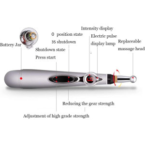 Stylo Acupuncture Électrique 3-en-1 pour Soulagement Douleur