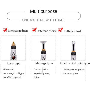 Stylo Acupuncture Électrique 3-en-1 pour Soulagement Douleur