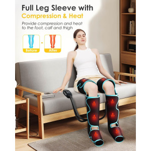 Leg Massager with Heat & Air Compression for Pain Relief & Circulation
