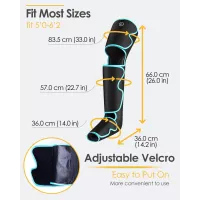 Appareil de massage jambes avec chaleur, compression air, 3 intensités, 6 modes – soulage douleur & gonflement