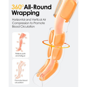 Leg Massager with Heat & Air Compression for Pain Relief & Circulation
