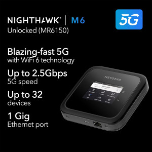 NETGEAR Nighthawk M6 5G Mobile Hotspot Router – WiFi 6, Unlocked MR6150