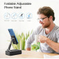 Support de téléphone pliable TechGlow avec enceinte Bluetooth et batterie externe – Cadeau anniversaire tech.