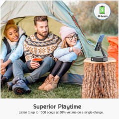 Support téléphone pliable TechGlow avec enceinte Bluetooth et power bank - Cadeaux high-tech pour tous