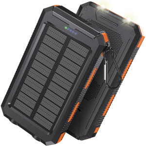 Power Bank Solaire 38800mAh USB-C Rapide IPX5 Camping