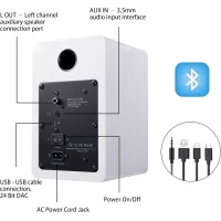 Sanyun SW208 Enceintes Bluetooth Actives 3 60W Blanc
