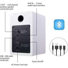 Sanyun SW208 Enceintes Bluetooth Actives 3 60W Blanc