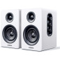 Sanyun SW208 3 Active Bluetooth 5.0 Bookshelf Speakers 60W Carbon Fiber with 24bit DAC 3D Surround Sound (White)