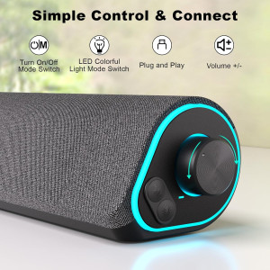 SOULION R50 Bluetooth PC Speakers with LED Lights & USB Power