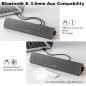 SOULION R50 Bluetooth Computer Soundbar with LED Lights, USB Powered, 3.5mm Wired PC Speakers for Desktop