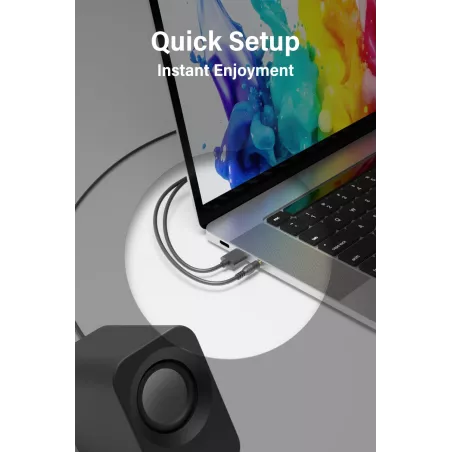 Enceintes stéréo PC 14W, USB, compactes avec inclinaison 30°, contrôle volume, noir