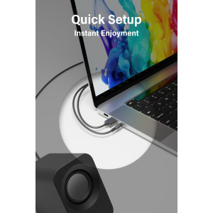 Enceintes PC 14W Stéréo USB Compactes avec Contrôle Volume