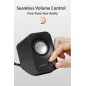 Enceintes stéréo PC 14W, USB, compactes avec inclinaison 30°, contrôle volume, noir