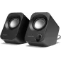 Enceintes stéréo PC 14W, USB, compactes avec inclinaison 30°, contrôle volume, noir