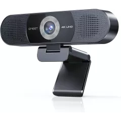 EMEET C980 PRO Webcam 4K 3-en-1 avec Micro, Haut-parleurs, Angle 60°-98°, 4 Micros antibruit, Couverture magnétique