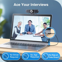 EMEET C980 PRO 4K Webcam with Mic, Speakers & Wide Angle for Calls