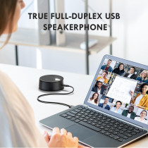 USB Computer Speakers with Mic, 2 Sound Modes for Zoom & Home Office