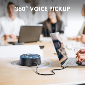 USB Computer Speakers with Mic, 2 Sound Modes for Zoom & Home Office