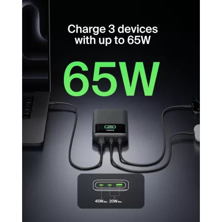 Chargeur Portable Belkin 20000mAh 65W USB-C & USB-A Noir
