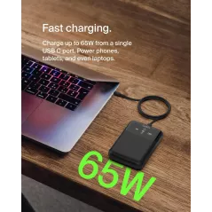 Chargeur Portable Belkin 20000mAh 65W USB-C & USB-A Noir