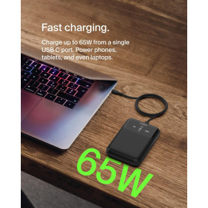Belkin 20000mAh Portable Charger 65W USB-C & USB-A Fast Power Bank