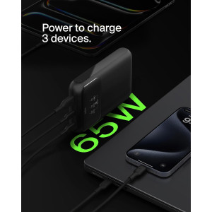 Belkin 20000mAh Portable Charger 65W USB-C & USB-A Fast Power Bank