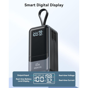 Chargeur Portable 65W Power Bank USB-C 4 Sorties - iPhone & MacBook