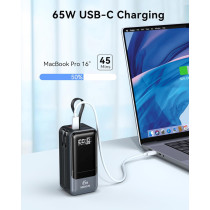 Chargeur Portable 65W Power Bank USB-C 4 Sorties - iPhone & MacBook
