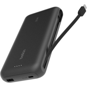 Belkin 20000mAh Portable Charger with Cable, 30W Fast USB-C PD