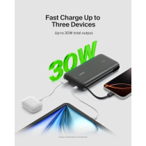 Belkin 20000mAh Portable Charger with Cable, 30W Fast USB-C PD
