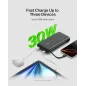 Belkin Power Bank 20000mAh 30W avec câble intégré, charge rapide USB-C, compatible iPhone 17 & Galaxy S25 noir