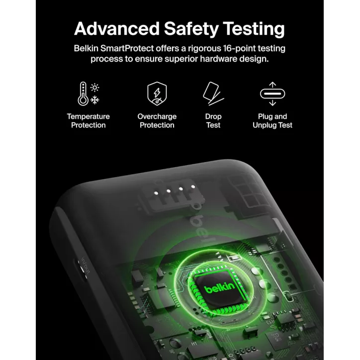 Belkin Power Bank 20000 mAh USB-C 15W, 1 USB-C + 2 USB-A, câble Type-C vers Type-A, Argent