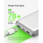 Belkin Power Bank 20000 mAh USB-C 15W, 1 USB-C + 2 USB-A, câble Type-C vers Type-A, Argent