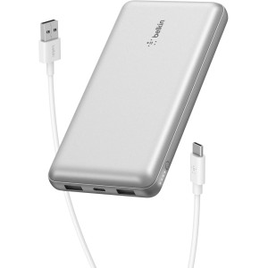 Belkin 20000mAh USB-C Power Bank, 15W Portable Charger - Silver