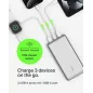 Belkin Power Bank 20000 mAh USB-C 15W, 1 USB-C + 2 USB-A, câble Type-C vers Type-A, Argent