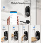 Veise RZ07 Smart Fingerprint Door Lock, 7-in-1 Keyless Entry, Touchscreen Keypad, App Control, Matte Black