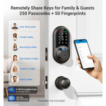 Veise RZ07 Smart Fingerprint Lock | 7-in-1 Keyless Entry & App Control