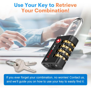 Forge Dual-Opening TSA Locks - Key & Combination, Stainless Steel (2 Pack)