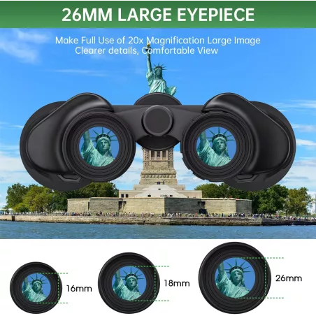 Jumelles Puissantes 20x50 Étanches avec Vision Nocturne pour Observation, Randonnée, Chasse, Cadeau Homme