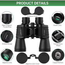 20x50 Waterproof Binoculars for Adults – Compact, High Powered, Low Light Vision
