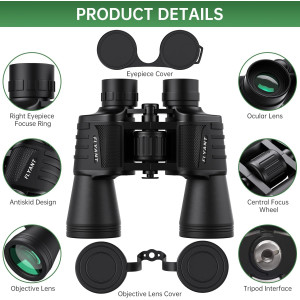 20x50 Waterproof Binoculars for Adults – Compact, High Powered, Low Light Vision