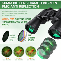 20x50 Waterproof Binoculars for Adults – Compact, High Powered, Low Light Vision