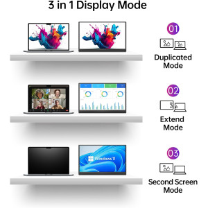 Yxk Moniteur Portable 15.6 1080P USB-C HDMI Ultra-Mince Gaming