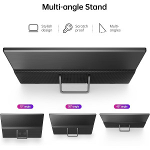 Yxk 15.6 Portable 1080P USB-C HDMI Ultra-Slim Travel Monitor with Kickstand
